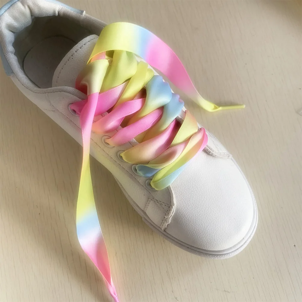 2 Pairs Ribbon Shoe Rainbow Shoe Strings Flat Satin Shoe Rope Polyester Gradient Shoestrings for Sneakers
2 Pairs Ribbon Shoe Rainbow Shoe Strings Flat Satin Shoe Rope Polyester Gradient Shoestrings for Sneakers