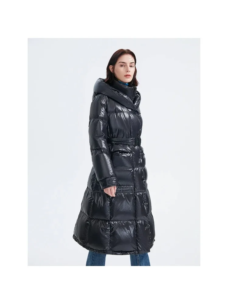

Women's Lightweight Padded Quilted Jacket Winter Long Puffer Clothes Goose Down Fleeced Clothing Anti Cold Warmth Coats Black