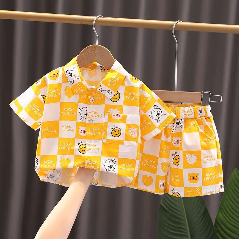 New 2023 Boy Summer Shorts Half Tee Children Clothing Trousers Casual Pants Patchwork Plaid Cartoon Korean Top 2Pcs Clothes Knee
New 2023 Boy Summer Shorts Half Tee Children Clothing Trousers Casual Pants Patchwork Plaid Cartoon Korean Top 2Pcs Clothes Knee