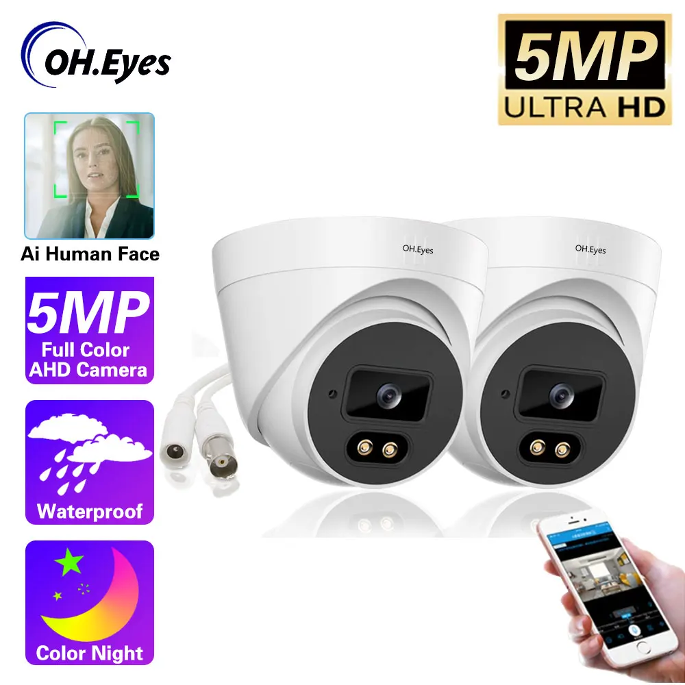 HD CCTV Camera Face detection Color Night Vision AI Camera Outdoor Waterproof Dome Home 5MP Infrared Security AHD Camera 2MP
HD CCTV Camera Face detection Color Night Vision AI Camera Outdoor Waterproof Dome Home 5MP Infrared Security AHD Camera 2MP