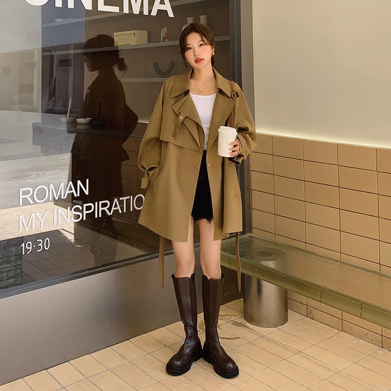 SuperAen Khaki Trench Coat Women's 2023 Spring and Autumn New Casual Loose Korean Style Coat
SuperAen Khaki Trench Coat Women's 2023 Spring and Autumn New Casual Loose Korean Style Coat