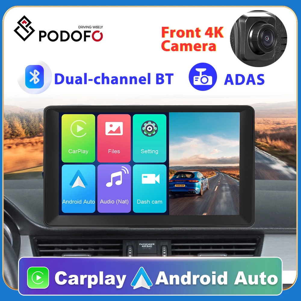 Podofo 9 "Dash Cam Carplay Player поддержка задней камеры Поддержка Android Auto/CarPlay с Foward 4K камера 24H Park AUX
Podofo 9 "Dash Cam Carplay Player поддержка задней камеры Поддержка Android Auto/CarPlay с Foward 4K камера 24H Park AUX