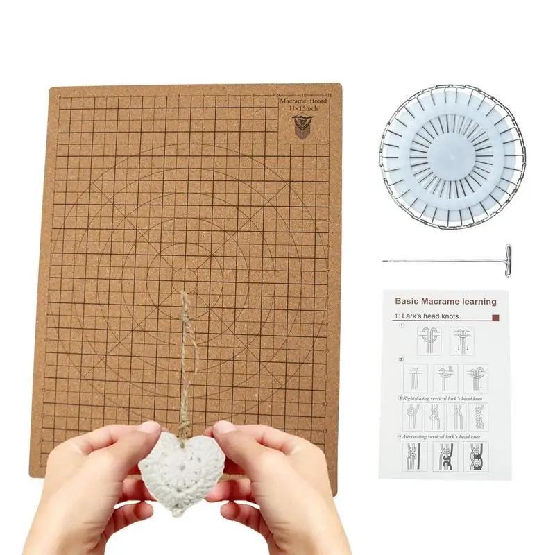 

12x16in Macrame Board with Instructions Double-Sided Grids Macrame Supplies Versatile Tools for Knotting Creations