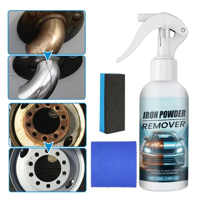 

Car Rust Removal Spray 100ml Metal Cleaner Rust Conditioner Car Care With Towel And Sponge For Painted Surfaces