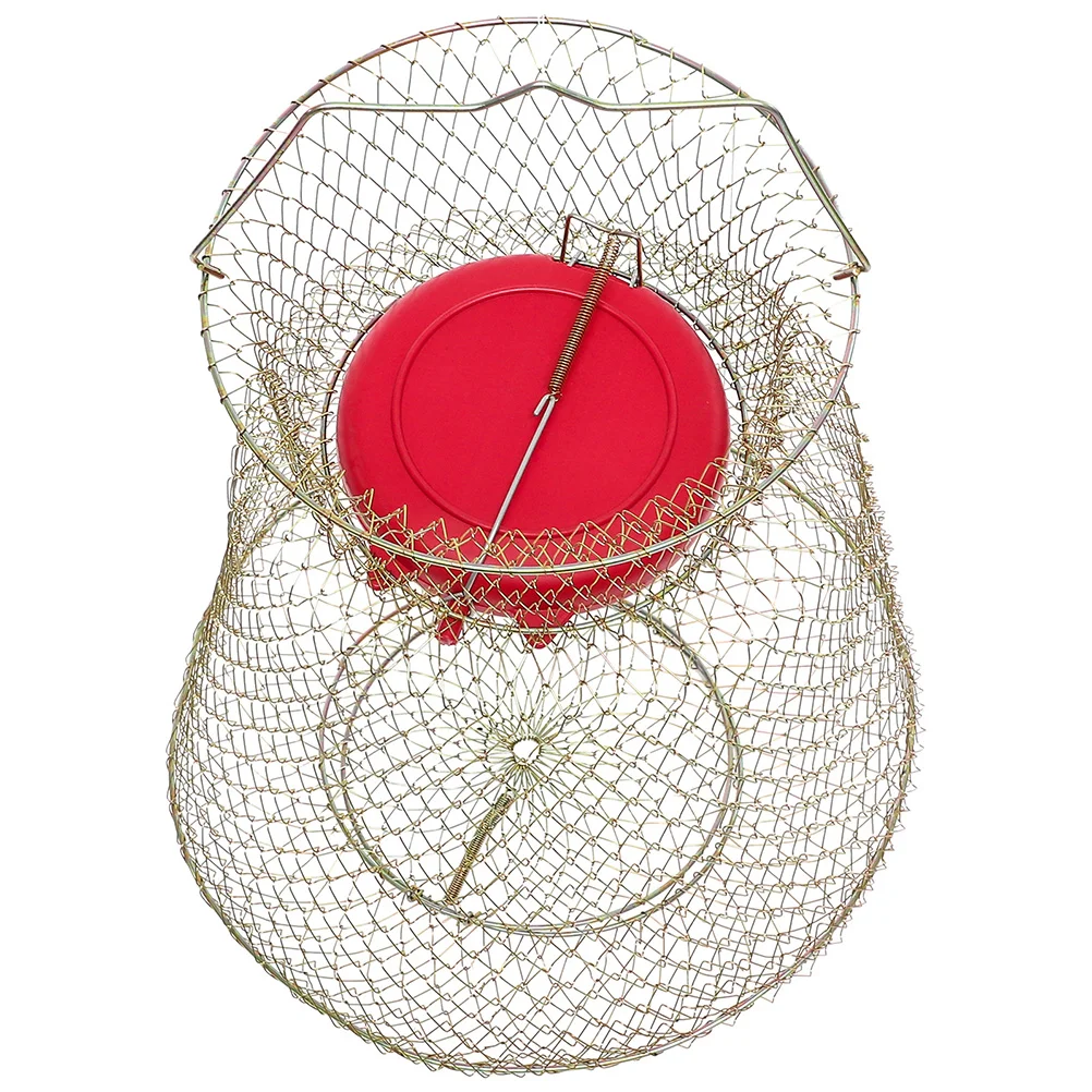

Crab Basket Shrimp Fish Supply Folding Fishing Net Catch Cage Collapsible Metal Guard Crayfish Catching Equipment