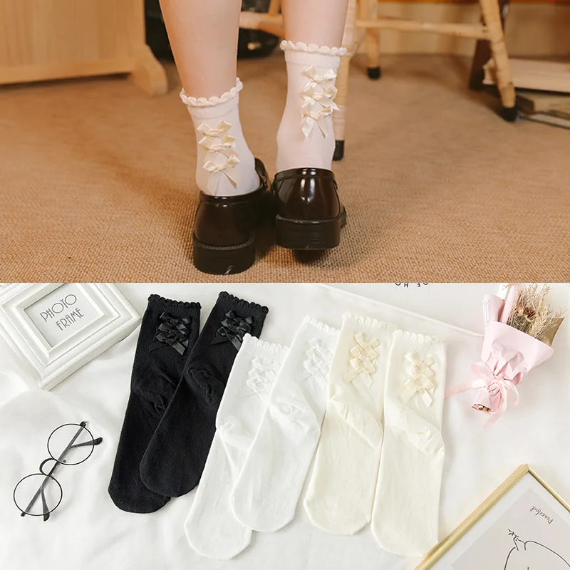 Spring Autumn Cute Kawaii Lolita Socks Women Lovely Japanese Soft Princess Lace Bow Socks Student JK Uniform Middle Tube Socks
Spring Autumn Cute Kawaii Lolita Socks Women Lovely Japanese Soft Princess Lace Bow Socks Student JK Uniform Middle Tube Socks