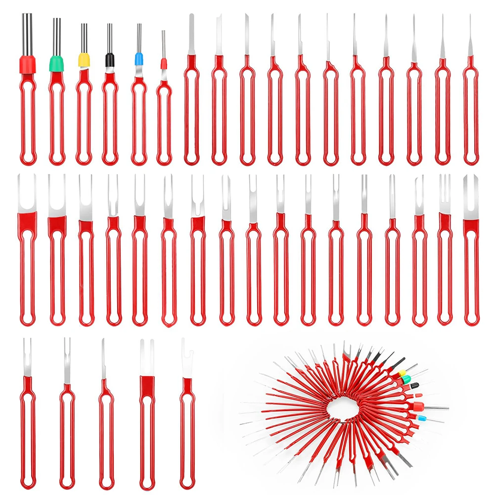 39Pcs Terminal Removal Tool Kit Depinning Tool Electrical Connector Pin Removal Stainless Steel 301 Wire Terminal Removal Tools
39Pcs Terminal Removal Tool Kit Depinning Tool Electrical Connector Pin Removal Stainless Steel 301 Wire Terminal Removal Tools