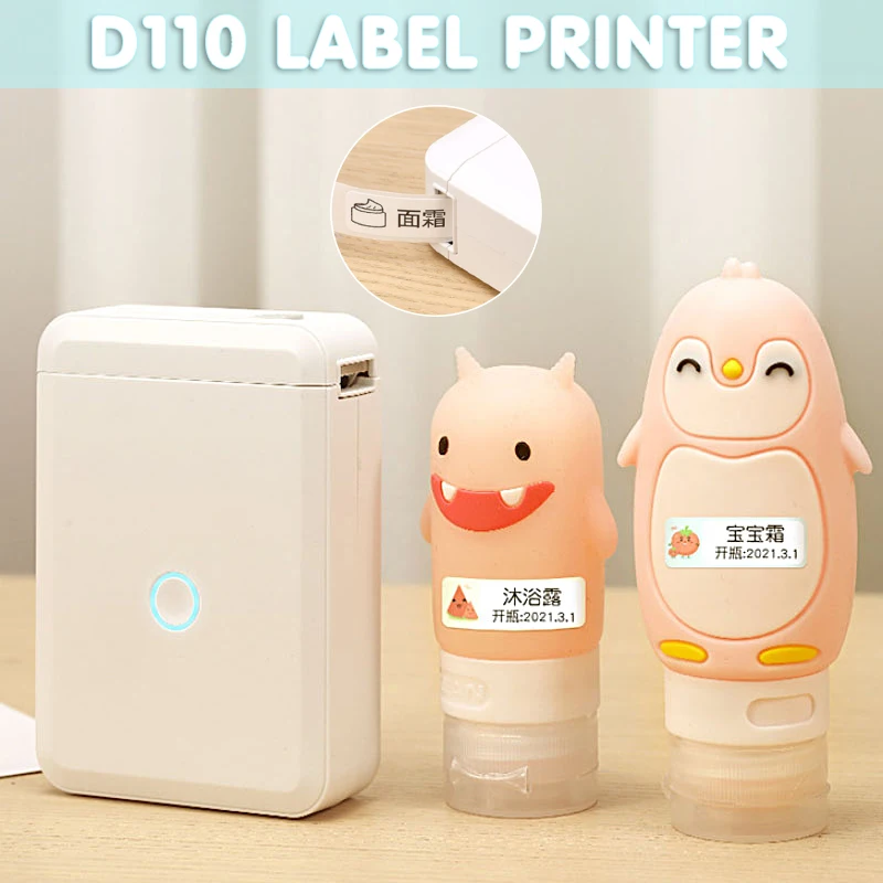 D110 Label Maker Machine Portable Wireless Thermal Label Printer w/Tape Delicate Portable Soft White Shell with Lightweight Body
D110 Label Maker Machine Portable Wireless Thermal Label Printer w/Tape Delicate Portable Soft White Shell with Lightweight Body