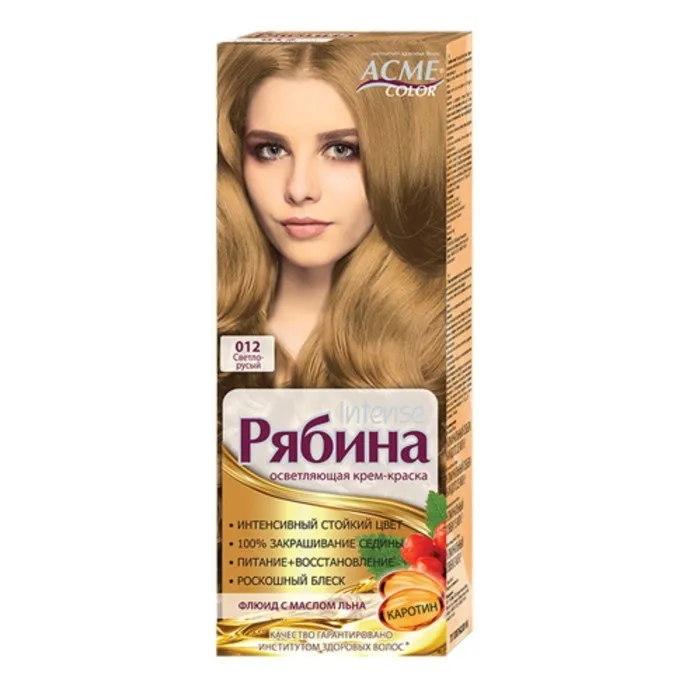 Рябина Intense Крем-краска для волос тон №012 светло-русый | Красота и здоровье