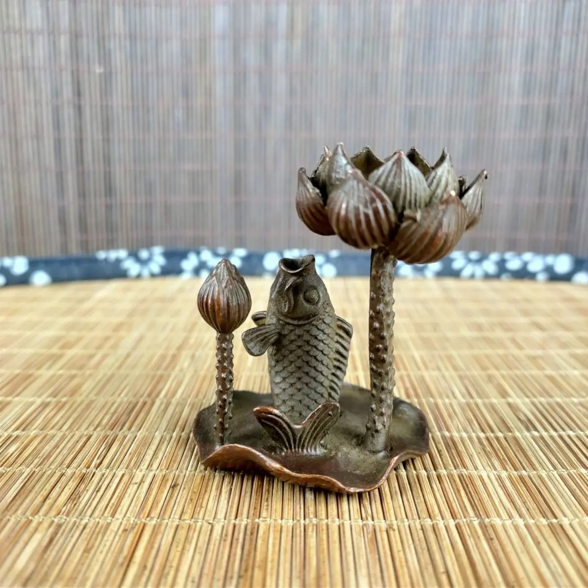 

Call it a day antique copper fish jump Longmen backflow incense desktop tea set tea pet decoration craft gift