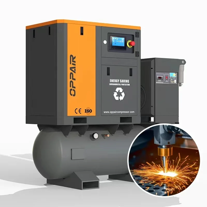 22kw 30hp 4 in 1 Tank Mounted Screw Air Compressor 500 Liters OPPAIR Factory with and Cold Dryer
22kw 30hp 4 in 1 Tank Mounted Screw Air Compressor 500 Liters OPPAIR Factory with and Cold Dryer