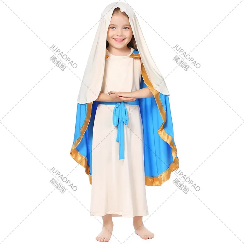 Virgin Mary Costume Girls Child Biblical Robe Costumes Delicate Shepherd Costume Halloween Cosplay Dress for Kids Girls
Virgin Mary Costume Girls Child Biblical Robe Costumes Delicate Shepherd Costume Halloween Cosplay Dress for Kids Girls