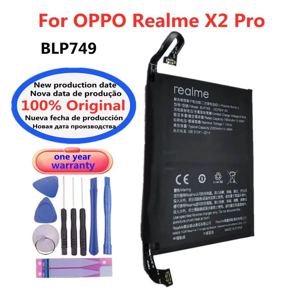 Новый оригинальный аккумулятор BLP749 для OPPO Realme X2 Pro X2Pro rmx830, 4000 мАч, запасная аккумуляторная батарея с номером отслеживания
Новый оригинальный аккумулятор BLP749 для OPPO Realme X2 Pro X2Pro rmx830, 4000 мАч, запасная аккумуляторная батарея с номером отслеживания