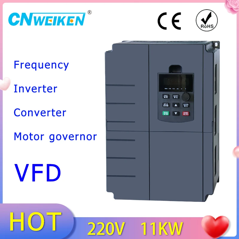 

11KW/15KW 220V Single Phase to 3 phase Universal Variable Frequency Drive VFD Frequency Converter Inverter For Water Pump Motor