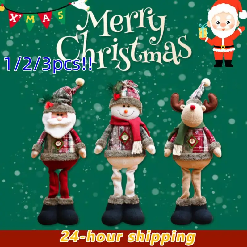 

Рождественские куклы, декор для елки, Новогоднее украшение, олень, снеговик, Санта-Клаус, стоячая кукла, Рождественское украшение, Счастливого Рождества 2023