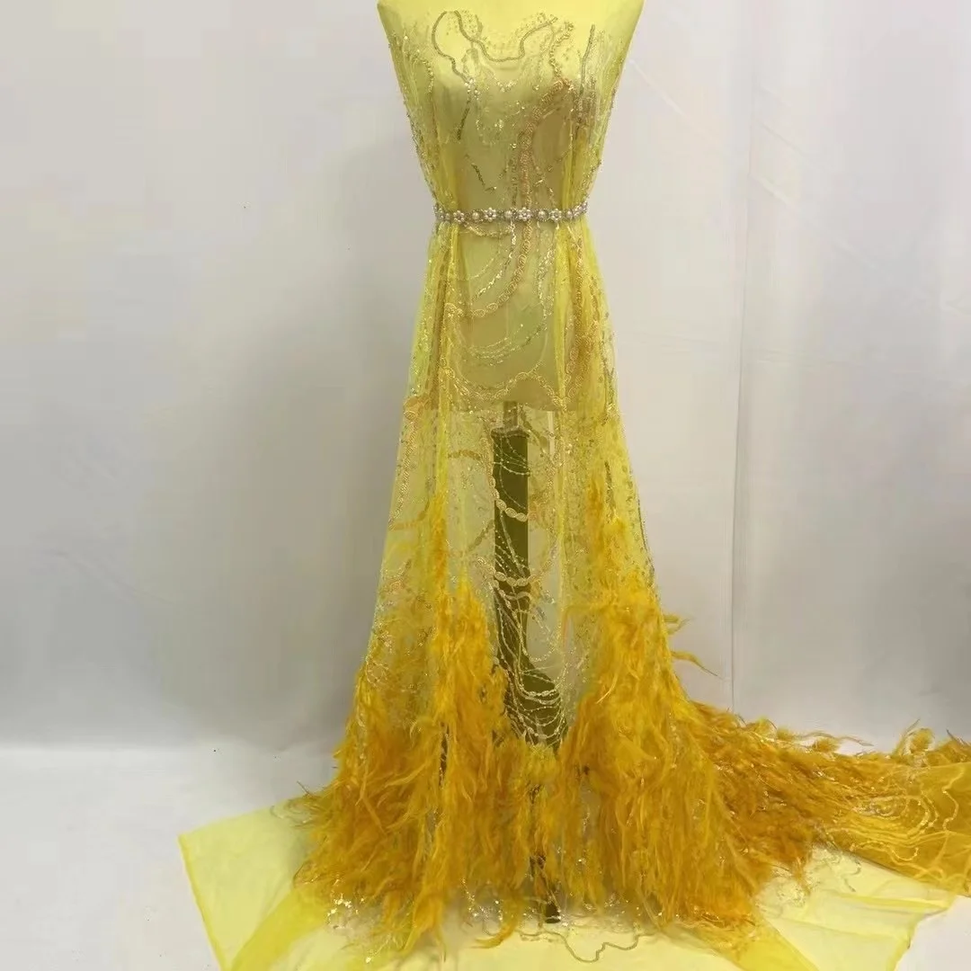 Yellow African Lace Fabric 5 Yards 2023 Wedding Applique Nigerian 3D Flower French Mesh Tulle Organza Feather Lace Materials
Yellow African Lace Fabric 5 Yards 2023 Wedding Applique Nigerian 3D Flower French Mesh Tulle Organza Feather Lace Materials
