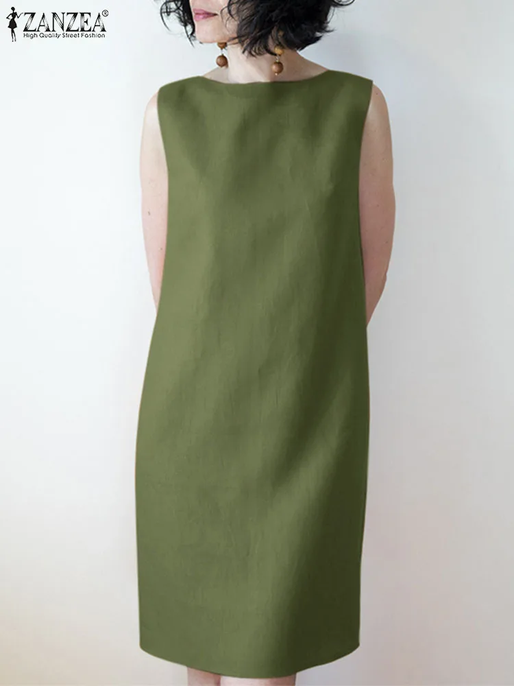 ZANZEA Elegant Party Dresses Summer Fashion Tanks Dress Women O Neck Sleeveless Vestidos Solid Knee Length Robe Holiday Sundress
ZANZEA Elegant Party Dresses Summer Fashion Tanks Dress Women O Neck Sleeveless Vestidos Solid Knee Length Robe Holiday Sundress
