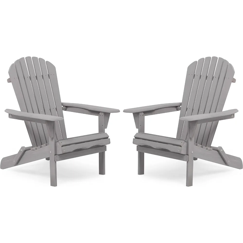 

Mederla Half Pre-Assembled Folding Adirondack Chair Set of 2 for Outdoor Garden, Lawn, Backyard, Deck, Pool Side
