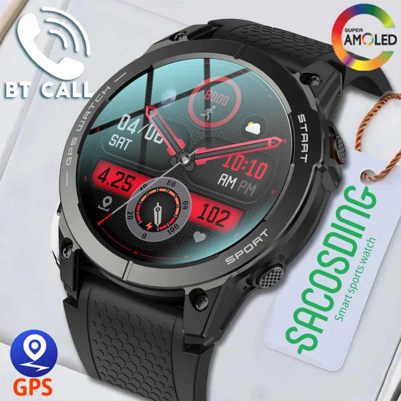 SACOSDING Смарт-часы для мужчин AMOLED дисплей Bluetooth Вызов спортивные часы водонепроницаемые умные часы для мужчин GPS часы Фитнес браслет
SACOSDING Смарт-часы для мужчин AMOLED дисплей Bluetooth Вызов спортивные часы водонепроницаемые умные часы для мужчин GPS часы Фитнес браслет
