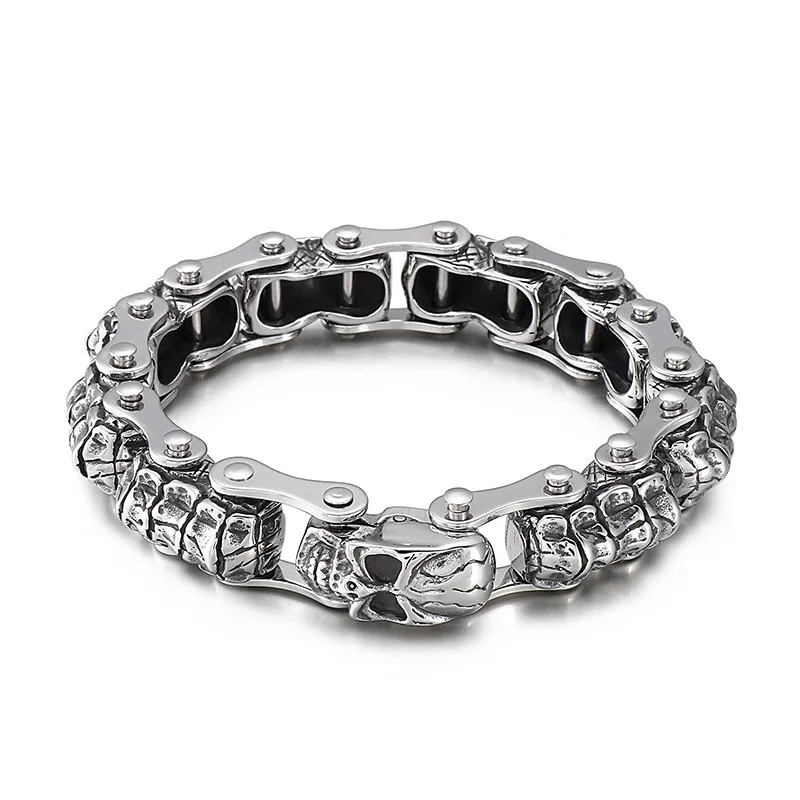 14mm Heavy Punk Retro Skull Skeleton Chain Bracelet Wristband Gothic Men Hiphop Stainless Steel Bike Biker Bangles Jewelry Gifts
14mm Heavy Punk Retro Skull Skeleton Chain Bracelet Wristband Gothic Men Hiphop Stainless Steel Bike Biker Bangles Jewelry Gifts