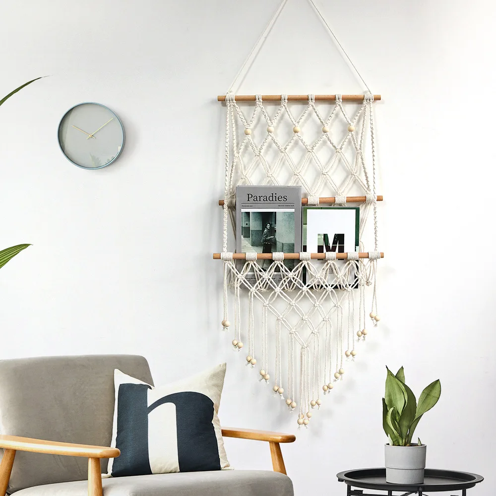 Wall Decoration Hand-Knitted Tapestry Magazine Bookshelf Net Pocket Wall Hanging
Wall Decoration Hand-Knitted Tapestry Magazine Bookshelf Net Pocket Wall Hanging