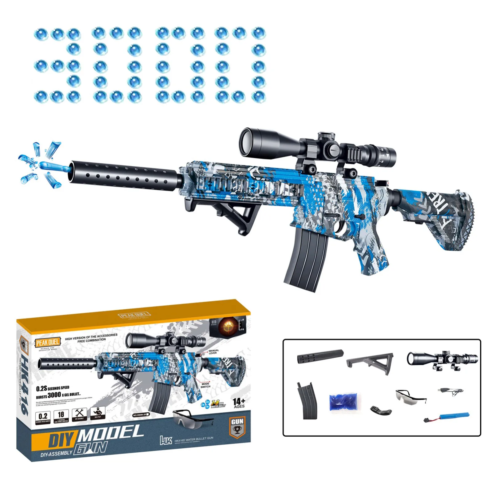 Electric water bomb Toys Gel Ball Blaster Toy M4 16 Splatter Automatic Water Beads Shooting Team Game For Kids Gift Ages 12+
Electric water bomb Toys Gel Ball Blaster Toy M4 16 Splatter Automatic Water Beads Shooting Team Game For Kids Gift Ages 12+