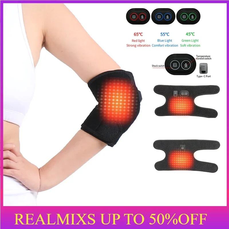 

Electric Heating Elbow massger Pad warm Wrap USB Arm Brace Support Therapy for Arthritis Joint Injury Pain Relief Rehabilitation