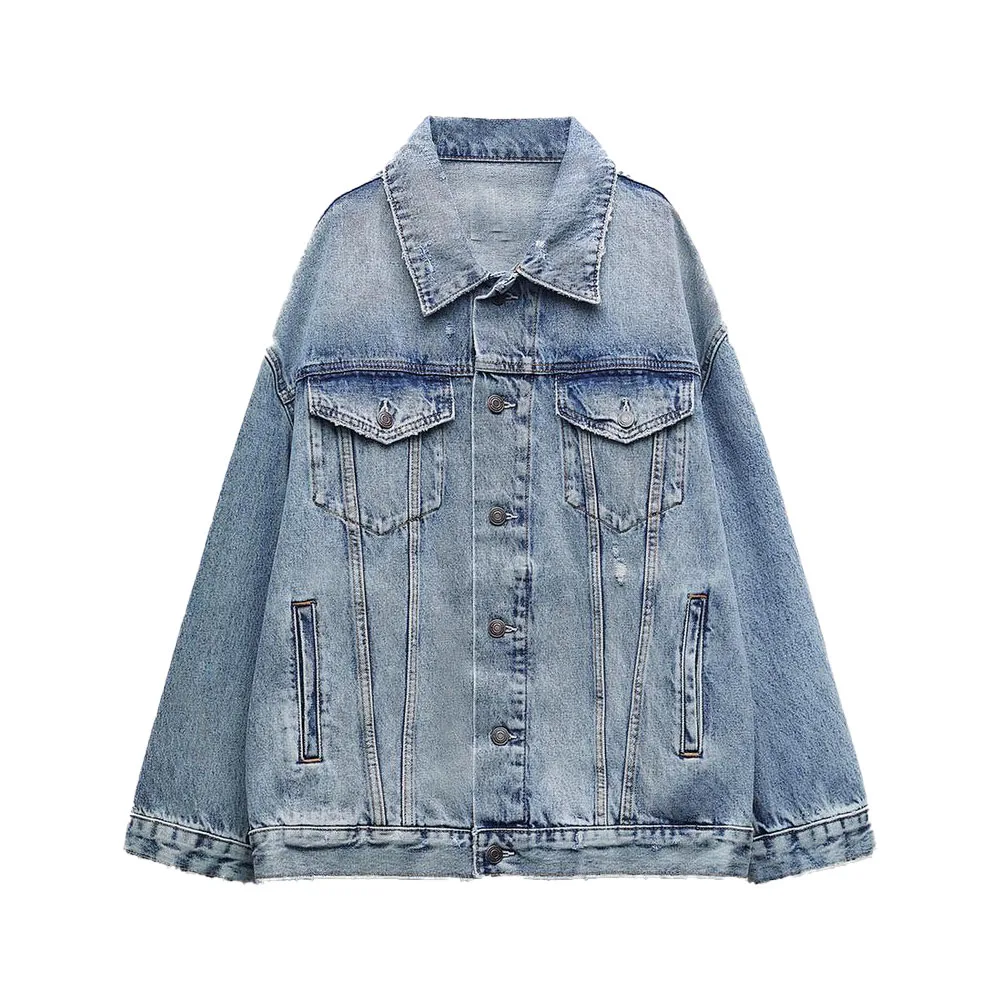 Zach Aiisa High Quality Autumn New Women's Fashion Versatile Lapel Long Sleeve Casual Pocket Loose Denim Jacket Coat
Zach Aiisa High Quality Autumn New Women's Fashion Versatile Lapel Long Sleeve Casual Pocket Loose Denim Jacket Coat