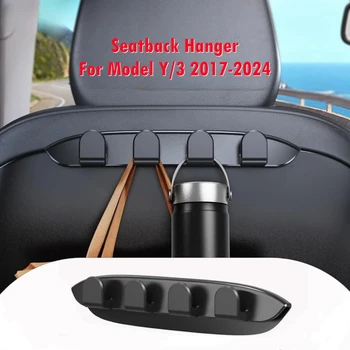 Armazenamento Oculto para o Apoio de Braço do Tesla Model Y: Otimize o Interior do Seu Veículo 10 Multi-use Car Seatback Hanger Hook for Tesla Model Y Model 3 2024-2017 Purse Seat Back Organizers Purses Handbag Grocery Holder