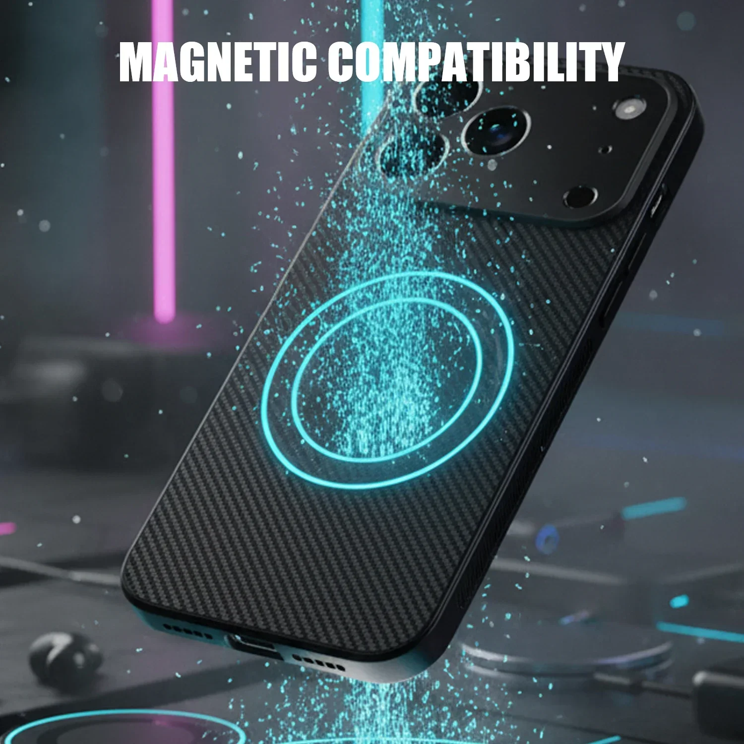 Carbon Fiber for IPhone 17 Pro Case Strong Magnetic Phone Case Slim Thin Smooth TPU Bumper for IPhone 17/17 Pro/17 Air/17 ProMax Sb29c6dc70911438fa7acfb733edb794cT