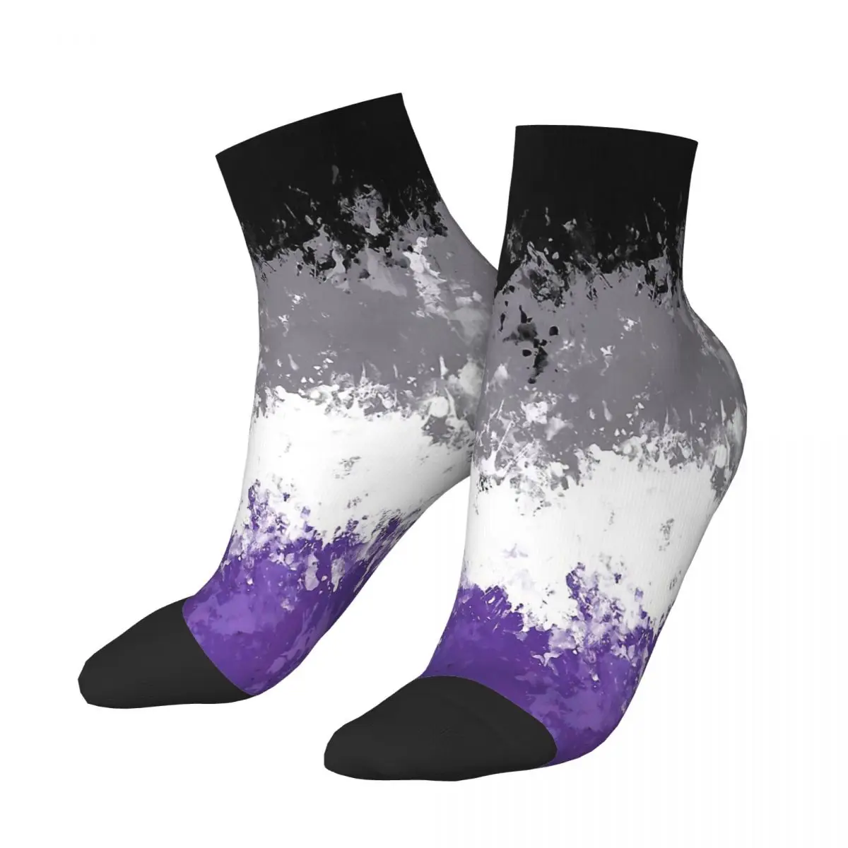 

LGBT Sexual Minority Special Love Asexual Pride Flag Splatter Print Ankle Socks Male Mens Women Spring Stockings Printed