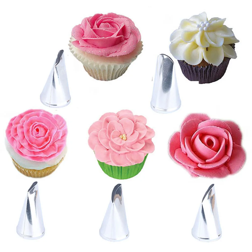 5PCS Rose Petal Stainless Steel Icing Piping Nozzles Pastry Tips Cake Decorating Tools Cupcake Cream Piping Tips Accessories
5PCS Rose Petal Stainless Steel Icing Piping Nozzles Pastry Tips Cake Decorating Tools Cupcake Cream Piping Tips Accessories