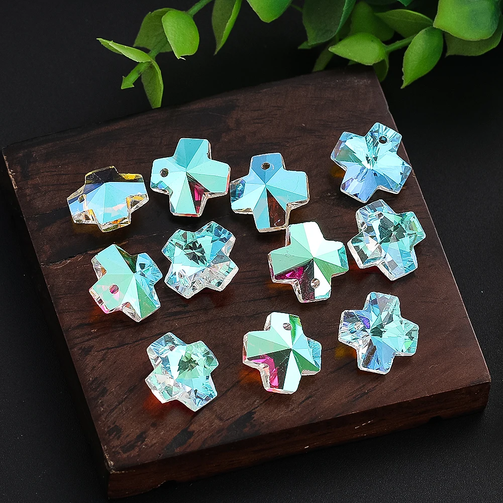 10pcs Shiny AB Color Crystal Cross Charms Pendant Glass Loose Spacer Beads for Jewelry Making DIY Necklaces Earrings Accessories
10pcs Shiny AB Color Crystal Cross Charms Pendant Glass Loose Spacer Beads for Jewelry Making DIY Necklaces Earrings Accessories