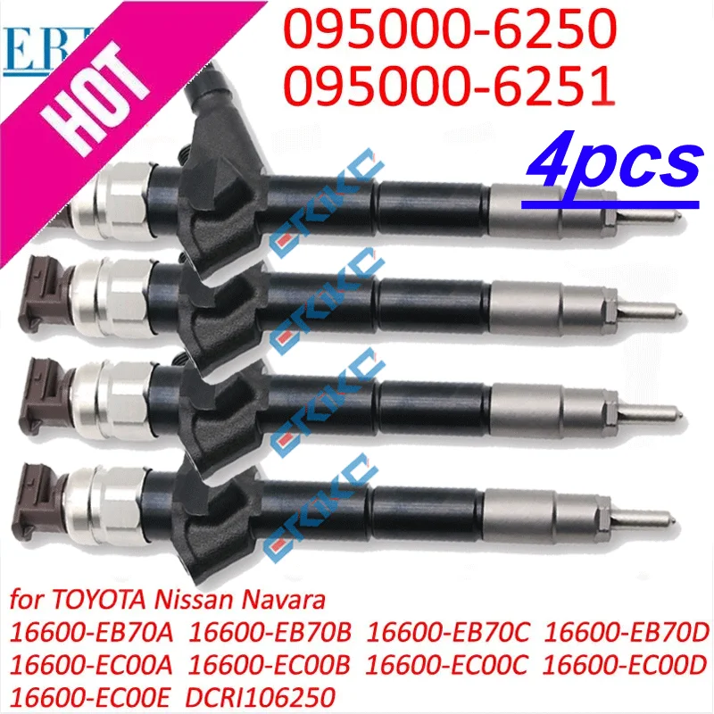

095000-6250 Common Rail Injection Nozzle 095000-6251 DIESEL FUEL INJECTOR for TOYOTA Nissan Navara DENSO 16600-EB70A DCRI106250