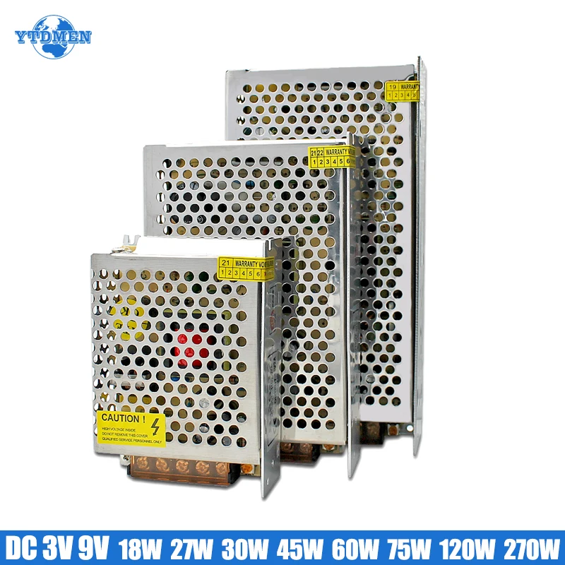 3V 9V Power Adapter 2A 3A 5A 10A 20A 30A 40A Universal Regulated Switching Transformer AC 110V To 220V LED Driver for LED Strips
3V 9V Power Adapter 2A 3A 5A 10A 20A 30A 40A Universal Regulated Switching Transformer AC 110V To 220V LED Driver for LED Strips