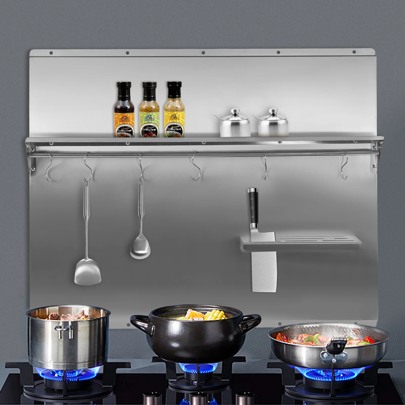 Range Backsplash with Shelf 36x 29.5 Inch Range Hood Wall Shield Stainless Steel Backsplash Silver Splash Plate for Range Hood
Range Backsplash with Shelf 36x 29.5 Inch Range Hood Wall Shield Stainless Steel Backsplash Silver Splash Plate for Range Hood