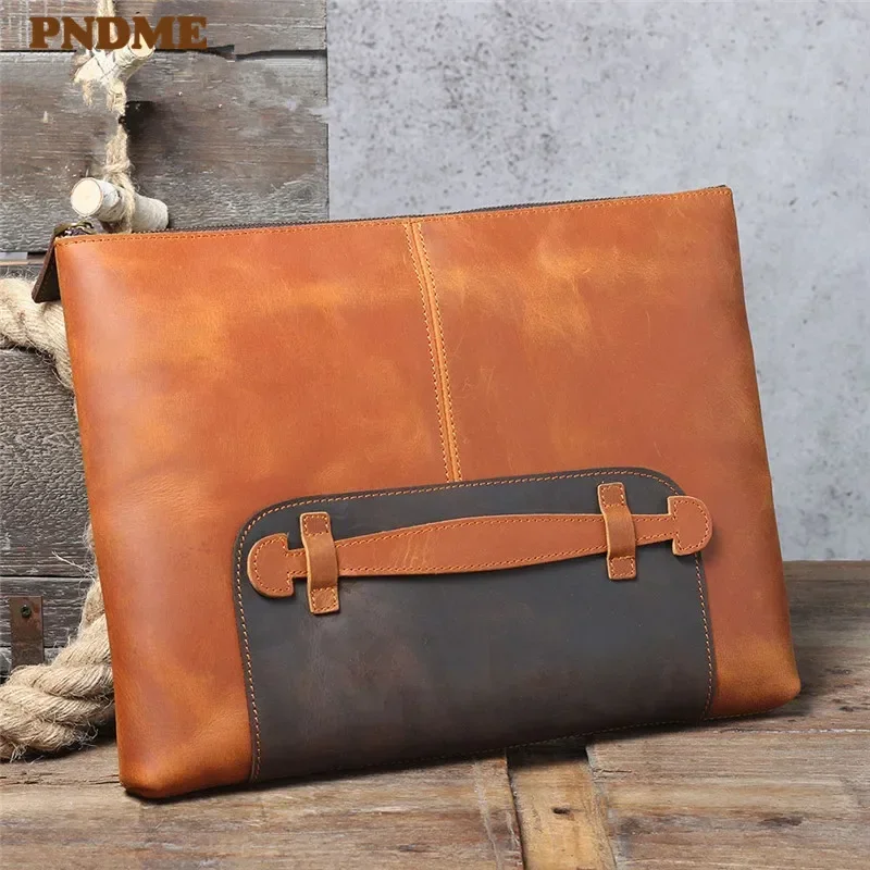 PNDME retro genuine leather large-capacity men's clutch bag simple designer natural real cowhide work laptop A4 file bag
PNDME retro genuine leather large-capacity men's clutch bag simple designer natural real cowhide work laptop A4 file bag