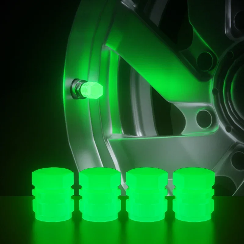 

Luminous Valve Caps Car Fluorescent Tire Valves Cap Glow In The Dark Car Motorcycle Bike Wheel Plugs Tyre Hub Cover Decor