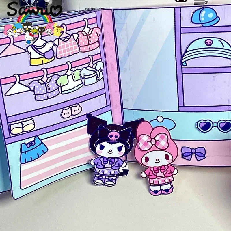 

Sanrio Тихая книга без порезов DIY Kuromi My Melody аниме наклейка игра книжка Kawaii детская развивающая игрушка ручной работы подарок на день рождения