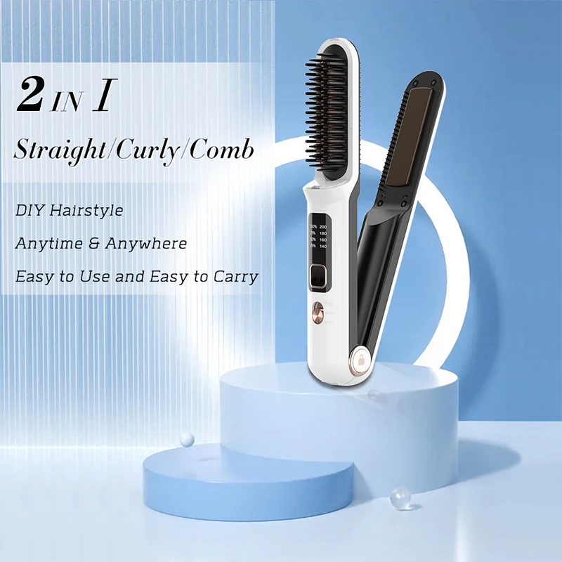 Wireless Professional Hair Straightener Combs for Hair Curlers Dual-Purpose Ceramic USB Charging Hair Iron Brush for Hair Styler
Wireless Professional Hair Straightener Combs for Hair Curlers Dual-Purpose Ceramic USB Charging Hair Iron Brush for Hair Styler