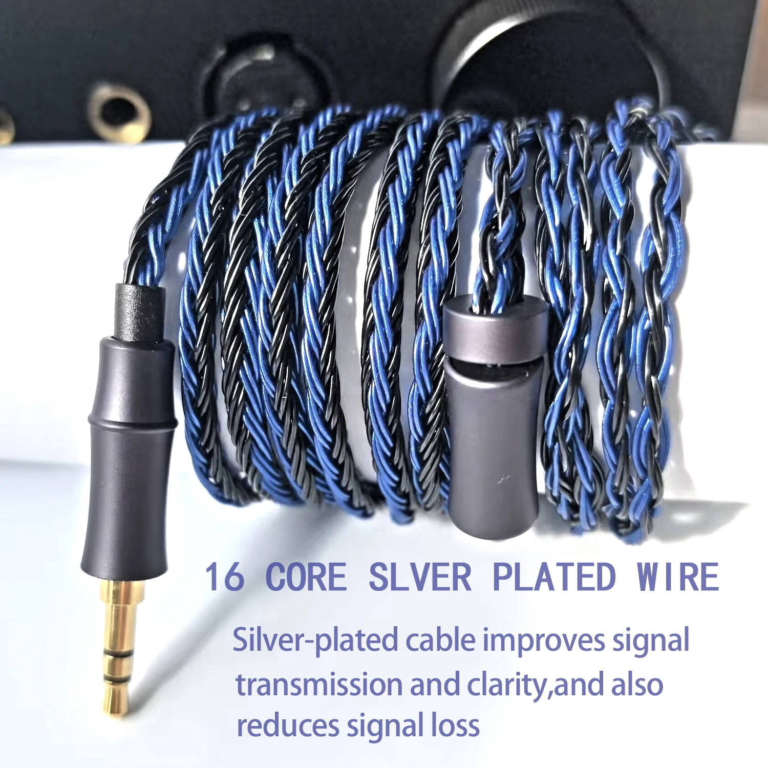 IEM Upgrade Cable 16 Core Silver Plated Earphone Upgraded Cords QDC-C Pin in Ear Monitor Cable for KZ ZS10 ZSN PRO AS16 CCA CRA IEM Upgrade Cable 16 Core Silver Plated Earphone Upgraded Cords QDC-C Pin in Ear Monitor Cable for KZ ZS10 ZSN PRO AS16 CCA CRA