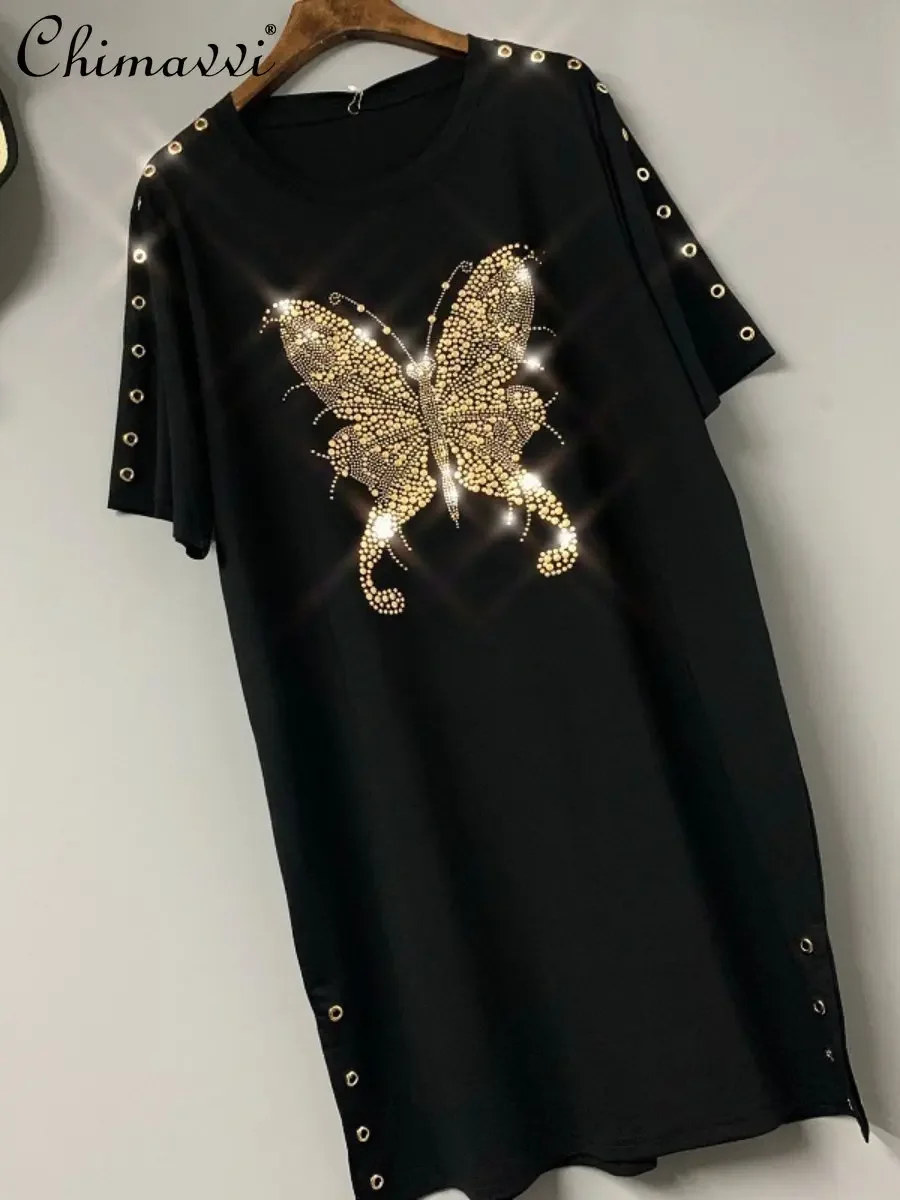 Oversized Dress Summer Fashion Patch Rhinestone Butterfly Short Sleeve T-shirt Dress Women Loose Streetwear Casual Ladies Dress
Oversized Dress Summer Fashion Patch Rhinestone Butterfly Short Sleeve T-shirt Dress Women Loose Streetwear Casual Ladies Dress