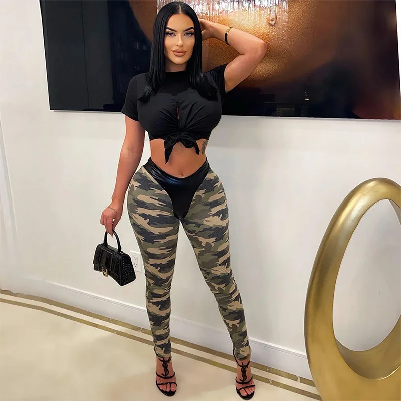 Summer Bandage 2 Piece Pants Sets Womens Outfits Streetwear Crop Top Leggings Fashion Two Piece Partchwork Leather Pants Suits
Summer Bandage 2 Piece Pants Sets Womens Outfits Streetwear Crop Top Leggings Fashion Two Piece Partchwork Leather Pants Suits