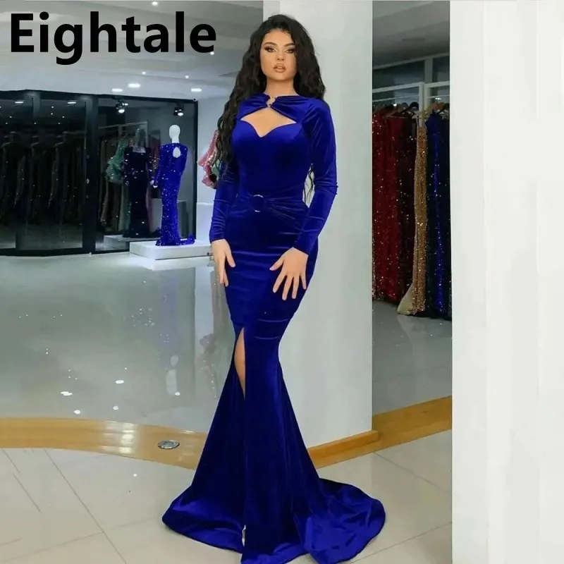 Женское вечернее платье с юбкой-годе, синее велюровое платье с разрезом сбоку, платье для выпускного вечера в стиле Саудовской Аравии
Женское вечернее платье с юбкой-годе, синее велюровое платье с разрезом сбоку, платье для выпускного вечера в стиле Саудовской Аравии