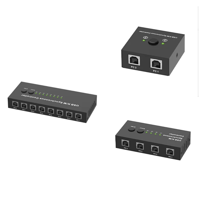Синхронный контроллер USB K/M, KVM-переключатель, несколько компьютеров, 1 комплект мыши и клавиатуры
Синхронный контроллер USB K/M, KVM-переключатель, несколько компьютеров, 1 комплект мыши и клавиатуры