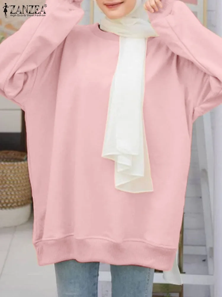 Женский модный однотонный пуловер оверсайз ZANZEA с длинным рукавом 2023 Повседневная Толстовка Осенняя Рабочая уличная одежда свободные базовые толстовки Топы 
Женский модный однотонный пуловер оверсайз ZANZEA с длинным рукавом 2023 Повседневная Толстовка Осенняя Рабочая уличная одежда свободные базовые толстовки Топы