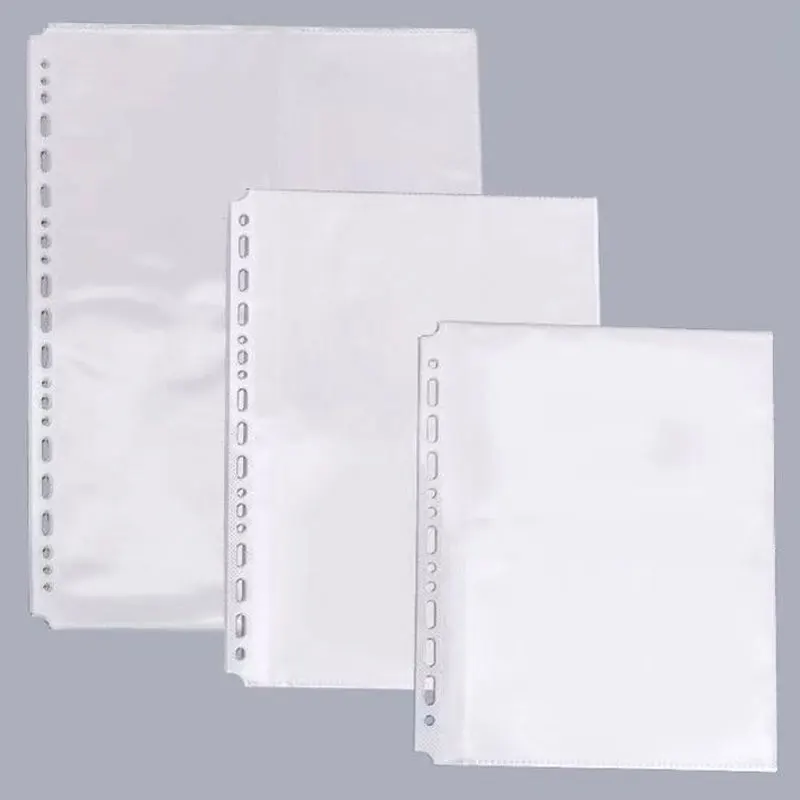 

50Pcs Loose Leaf A4/B5/A5 File Bag Clear Binder Sleeves Thin Plastic Transparent Sheet Document Protector Folder Office Supplies