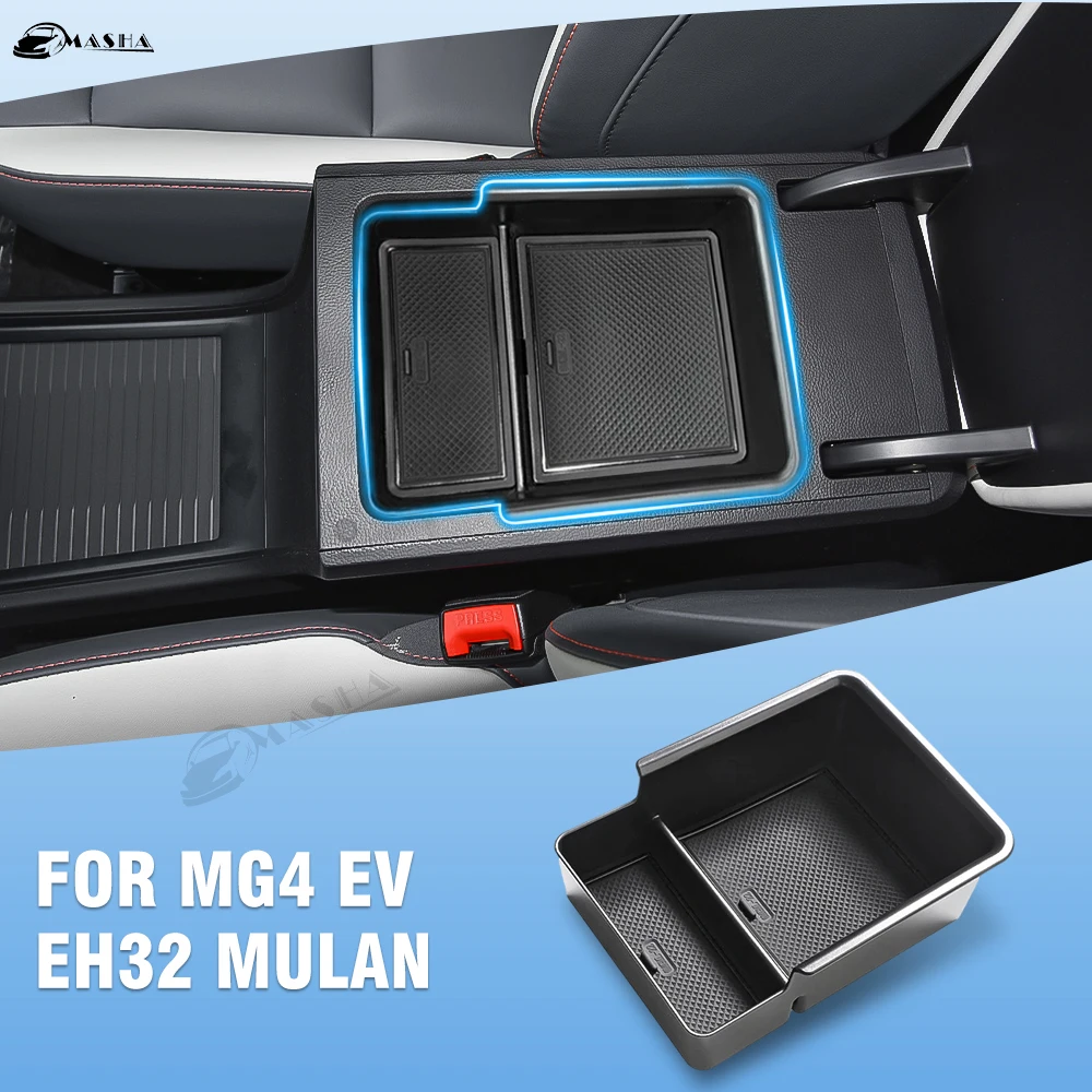 

Car Armrest Box Storage For MG 4 MG4 EV EH32 MuLan 2022 2023 2024 ABS Central Console Storage Box Interior Accessories