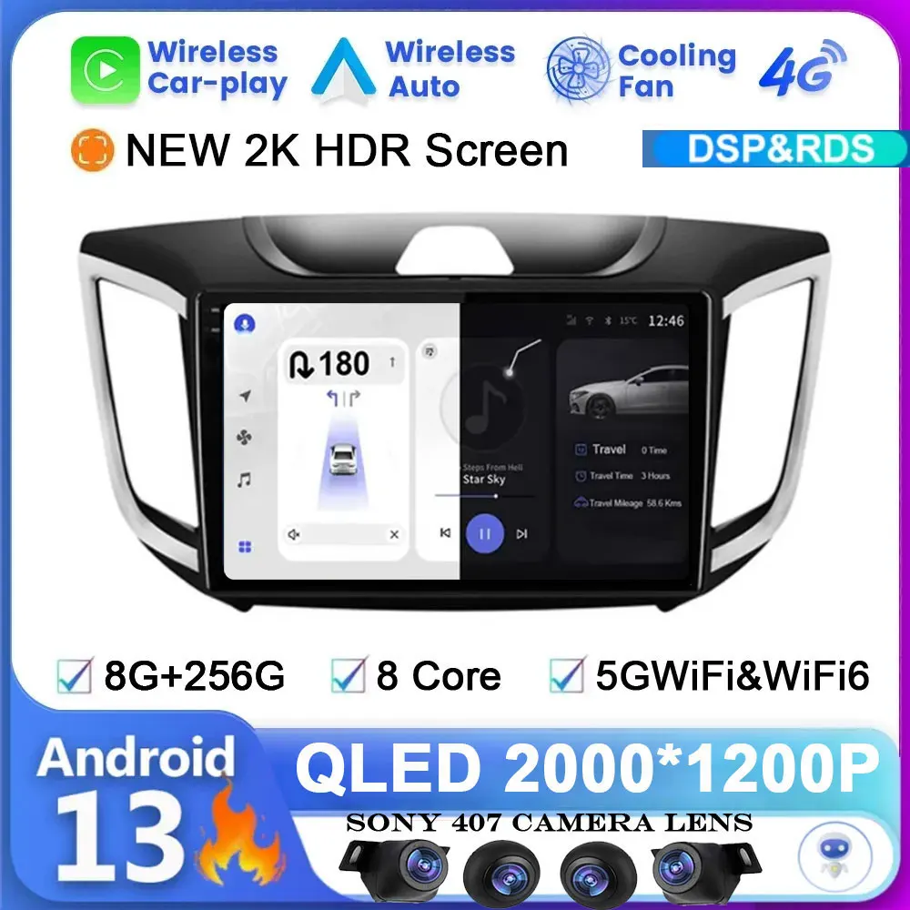 Android 13 For Hyundai Creta ix25 2015-2019 System Car Radio Multimedia Video 4G Wireless CarPlay Auto GPS 2din Stereo Autoradio
Android 13 For Hyundai Creta ix25 2015-2019 System Car Radio Multimedia Video 4G Wireless CarPlay Auto GPS 2din Stereo Autoradio