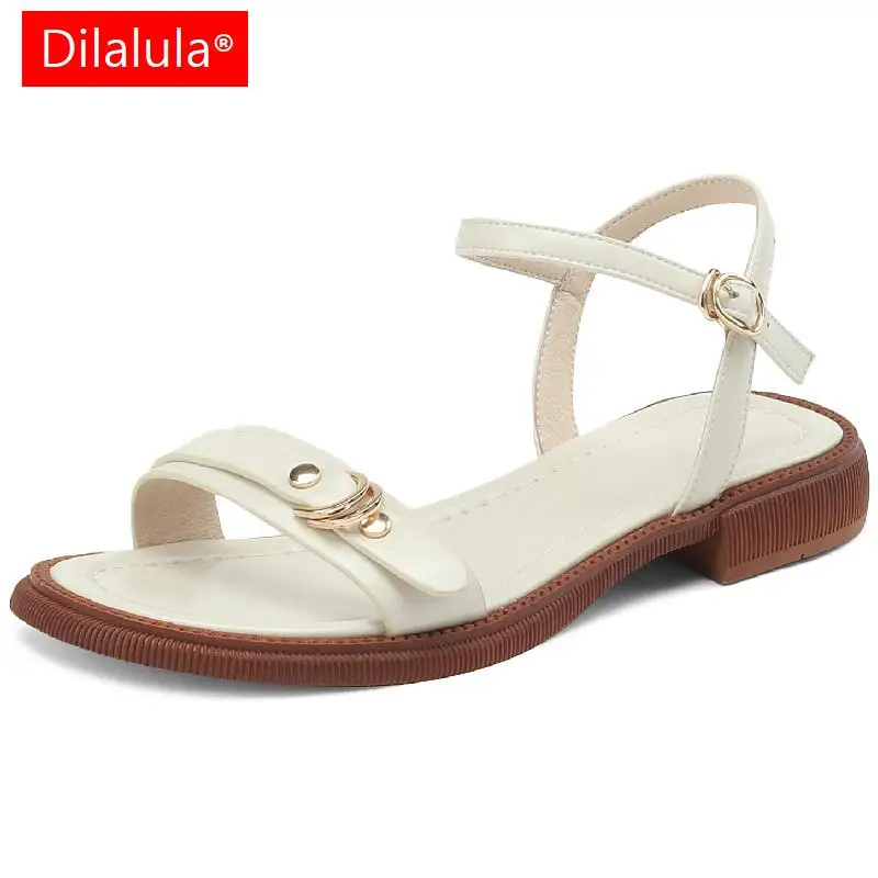 Dilalula Women Sandals Summer Office Ladies Casual Low Heels Fashion Retro Metal Buckle Genuine Leather Comfort Shoes Woman
Dilalula Women Sandals Summer Office Ladies Casual Low Heels Fashion Retro Metal Buckle Genuine Leather Comfort Shoes Woman